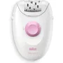 Braun Silk-épil 1 1-010 Depiladora con Cable, 20 Pinzas, Rosa/Blanco